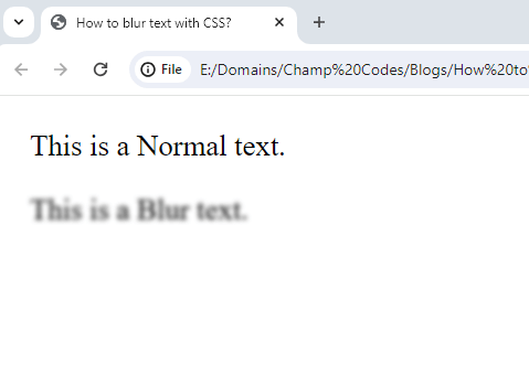 How to blur text with CSS